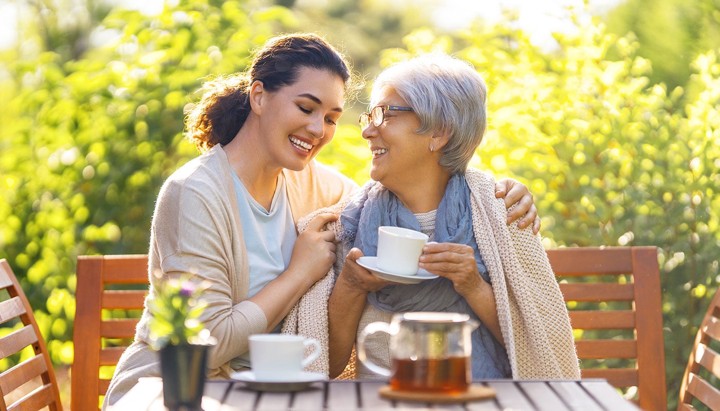 Senior couple walking together